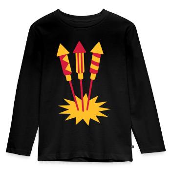 Fireworks rocket - Kids' Premium Longsleeve Shirt - black - Front - AI Model Kid Male (0cm)