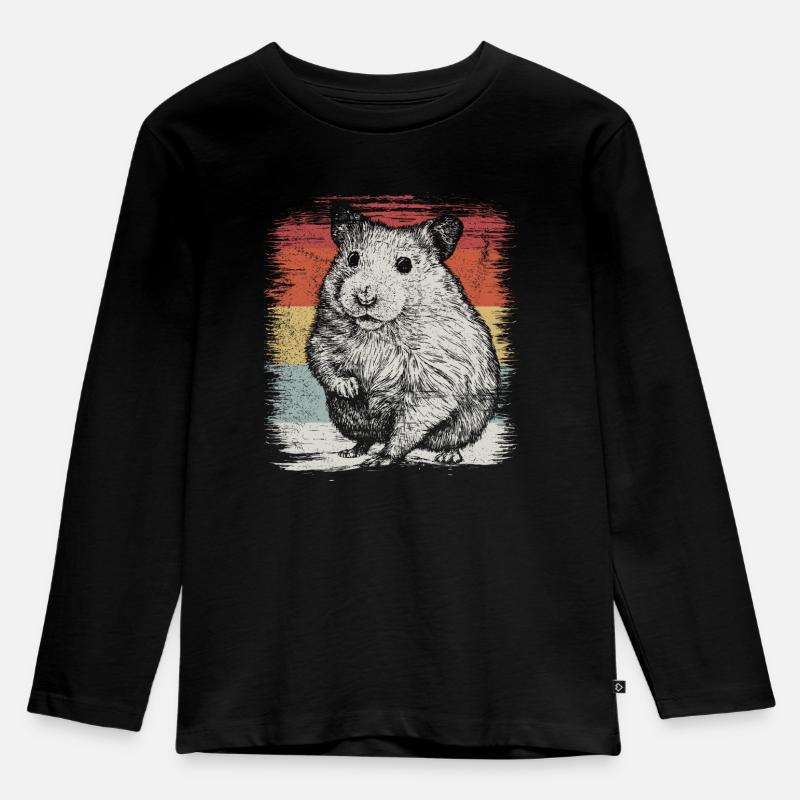 Hamster - Kinder Premium Bio Langarmshirt - Schwarz
