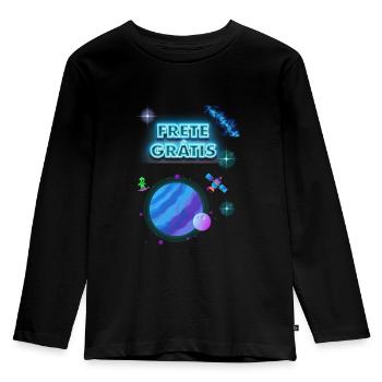 Universum - Kinder Premium Bio Langarmshirt - Schwarz - Vorne - AI Model Kid Male (0cm)