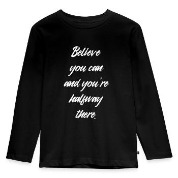 BELIEVE - Kids' Premium Longsleeve Shirt - black - Front - AI Model Kid Male (0cm)