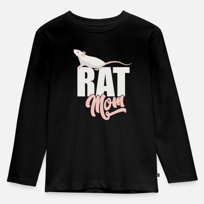 Ratte - Ratte Mama - Kinder Premium Bio Langarmshirt - Schwarz