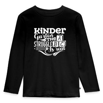 Kindergarten Teacher The Struggle Is Real - Kids' Premium Longsleeve Shirt - black - Front - AI Model Kid Male (0cm)