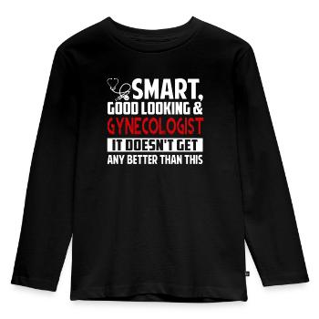 Gynecologist Smart Good Looking Gynecologist - Kids' Premium Longsleeve Shirt - black - Front - AI Model Kid Male (0cm)