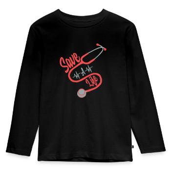 Nurse Stethoscope Gift - Kids' Premium Longsleeve Shirt - black - Front - AI Model Kid Male (0cm)