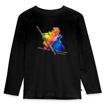 Fagott - Kinder Premium Bio Langarmshirt - Schwarz - Vorne - AI Model Kid Male (0cm)