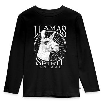 Les lamas sont mon animal spirituel - T-shirt manches longues Premium Enfant - noir - Devant - AI Model Kid Male (0cm)