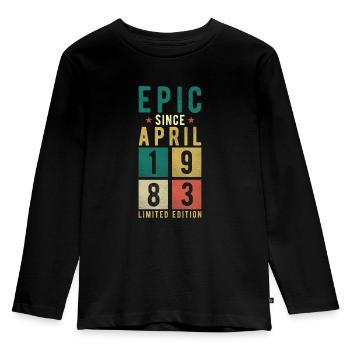 Birthday April 1983 - Kids' Premium Longsleeve Shirt - black - Front - AI Model Kid Male (0cm)
