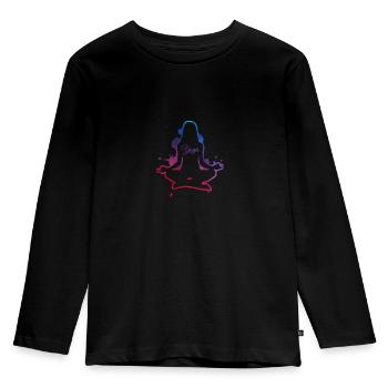 Yoga - Kids' Premium Longsleeve Shirt - black - Front - AI Model Kid Male (0cm)