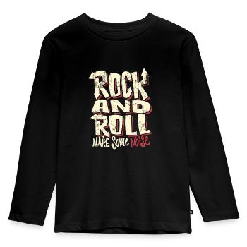 Rock and Roll - Kinder Premium Bio Langarmshirt - Schwarz - Vorne - AI Model Kid Male (0cm)
