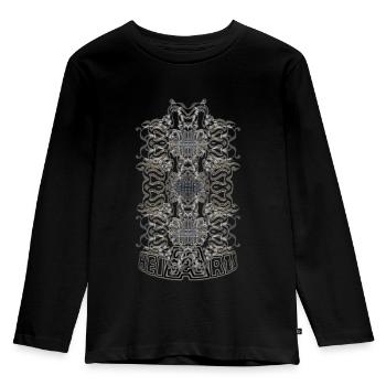 Abstract No. 59 (designed by HeiArts) - Kids' Premium Longsleeve Shirt - black - Front - AI Model Kid Male (0cm)