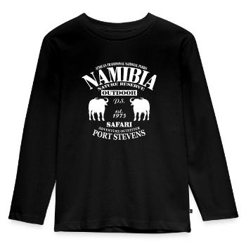 Namibie - Buffle du Cap - T-shirt manches longues Premium Enfant - noir - Devant - AI Model Kid Male (0cm)