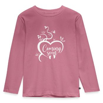 grossesse - T-shirt manches longues Premium Enfant - mauve - Devant - AI Model Kid Female (0cm)