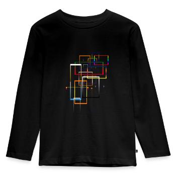 Block landscape - Kids' Premium Longsleeve Shirt - black - Front - AI Model Kid Male (0cm)