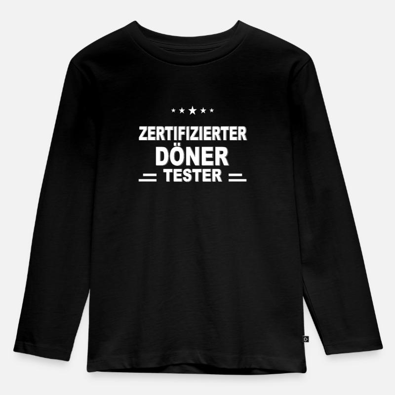 Döner Kebap - Kinder Premium Bio Langarmshirt - Schwarz