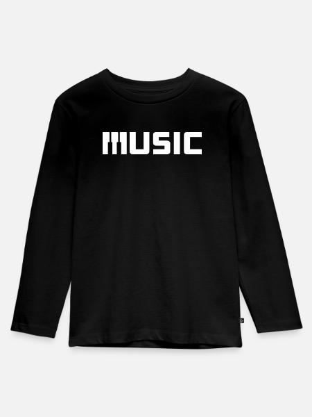 Music - Kinder Premium Bio Langarmshirt - Schwarz