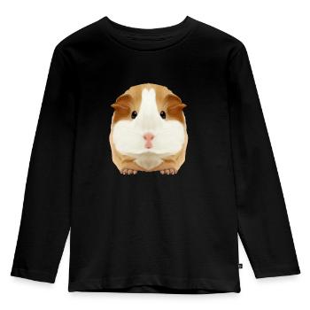Meerschweinchen Tobi - Kinder Premium Bio Langarmshirt - Schwarz - Vorne - AI Model Kid Male (0cm)