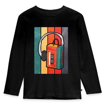 Walkman - geschenkidee - Kinder Premium Bio Langarmshirt - Schwarz - Vorne - AI Model Kid Male (0cm)