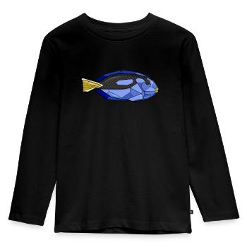 Geometric doctor fish - Kids' Premium Longsleeve Shirt - black - Front - AI Model Kid Male (0cm)