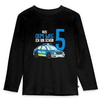 5. Geburtstag Polizei 5 Jahre Kinder Junge - Kinder Premium Bio Langarmshirt - Schwarz - Vorne - AI Model Kid Male (0cm)