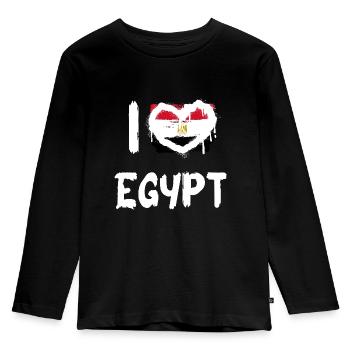I love Egypt / I love Egypt Country Countries - Kids' Premium Longsleeve Shirt - black - Front - AI Model Kid Male (0cm)