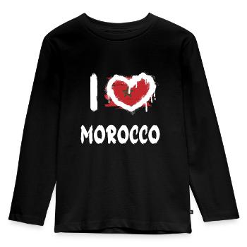 J’aime le Maroc / J’aime le Maroc Pays - T-shirt manches longues Premium Enfant - noir - Devant - AI Model Kid Male (0cm)