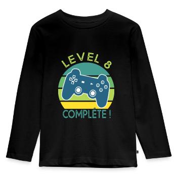 Level 8 cadeau jeux vidéo Anniversaire 8 ans gamer - T-shirt manches longues Premium Enfant - noir - Devant - AI Model Kid Male (0cm)