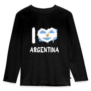 J’aime l’Argentine / J’aime l’Argentine Pays - T-shirt manches longues Premium Enfant - noir - Devant - AI Model Kid Male (0cm)