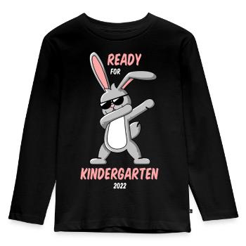 Dabbing Rabbit Kindergarten Child - Kids' Premium Longsleeve Shirt - black - Front - AI Model Kid Male (0cm)