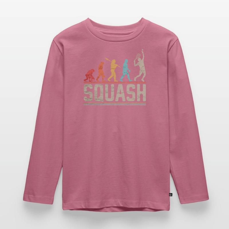 Squash Evolution - Squash Player Evolution Kinder Premium Bio Langarmshirt