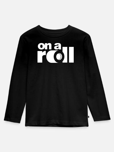 On a Roll - Kinder Premium Bio Langarmshirt - Schwarz