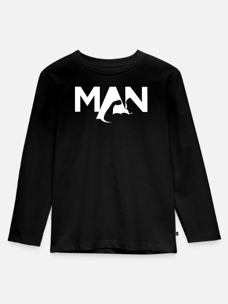 The Manly Man - Kinder Premium Bio Langarmshirt - Schwarz