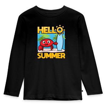 Bonjour Summer Sommer - T-shirt manches longues Premium Enfant - noir - Devant - AI Model Kid Male (0cm)