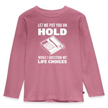 Lustige Rezeption Rezeption Arbeiter - Kinder Premium Bio Langarmshirt - Mauve - Vorne - AI Model Kid Female (0cm)