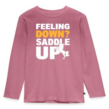 Reitreiten Reitlehrer - Kinder Premium Bio Langarmshirt - Mauve - Vorne - AI Model Kid Female (0cm)