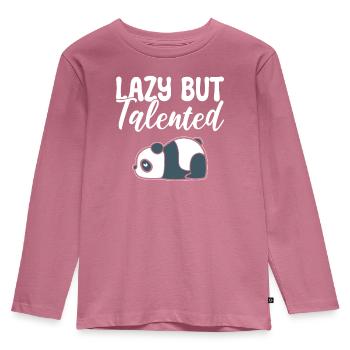Lazy But Talented Zoowärter - Kinder Premium Bio Langarmshirt - Mauve - Vorne - AI Model Kid Female (0cm)