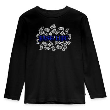 Fast Life - Kinder Premium Bio Langarmshirt - Schwarz - Vorne - AI Model Kid Male (0cm)