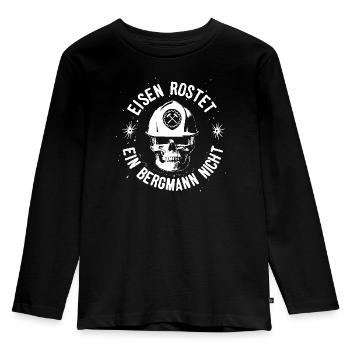Eisen rostet, ein Bergmann nicht, Ruhrgebiet - Kinder Premium Bio Langarmshirt - Schwarz - Vorne - AI Model Kid Male (0cm)