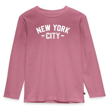 NEW YORK CITY VINTAGE STAMPED - Kinder Premium Bio Langarmshirt - Mauve - Vorne - AI Model Kid Female (0cm)