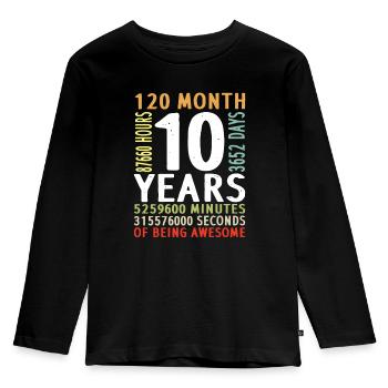 Kinder 10. Geburtstag 10 Jahre Junge Mädchen - Kinder Premium Bio Langarmshirt - Schwarz - Vorne - AI Model Kid Male (0cm)