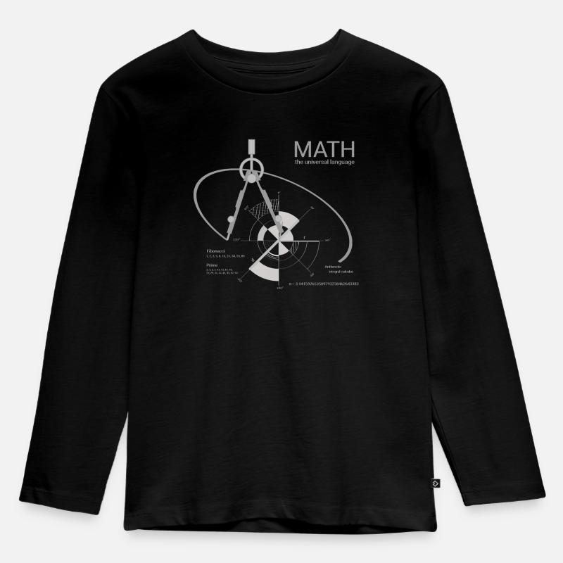 Math universal language pi - Kinder Premium Bio Langarmshirt - Schwarz