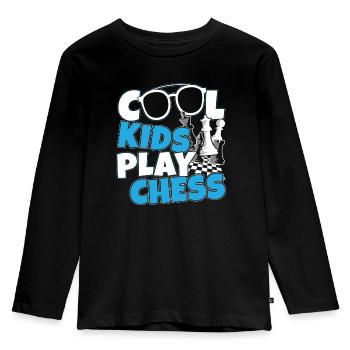 Schach Schachclub Cool kids play chess - Kinder Premium Bio Langarmshirt - Schwarz - Vorne - AI Model Kid Male (0cm)