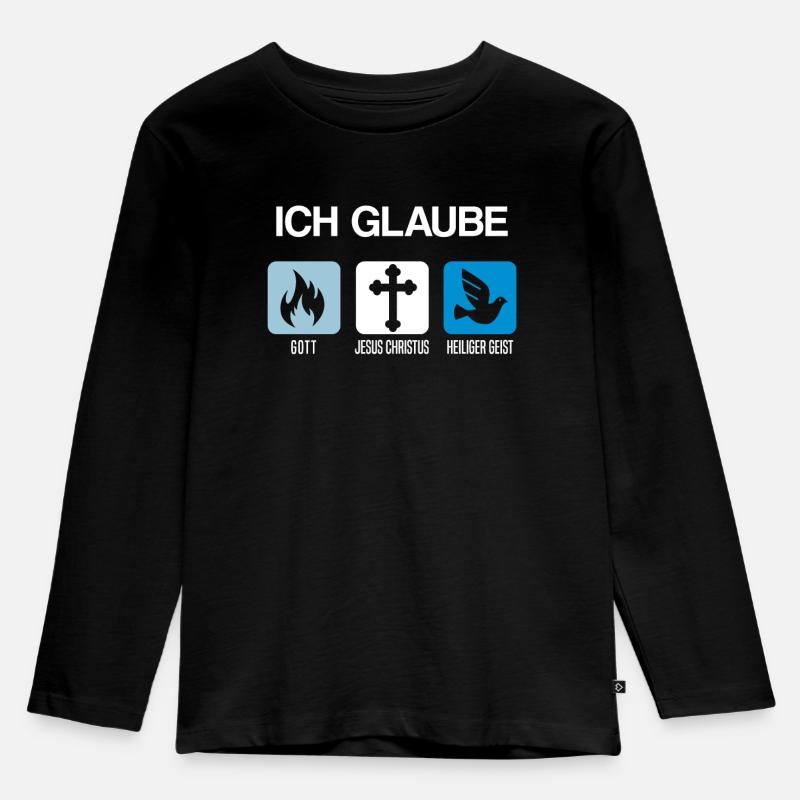 Jesus Christus Gott Heiliger Geist Christentum - Kinder Premium Bio Langarmshirt - Schwarz