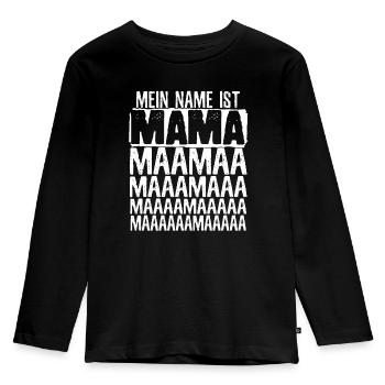 Mein Name Ist Mama Powerfrau - Kinder Premium Bio Langarmshirt - Schwarz - Vorne - AI Model Kid Male (0cm)