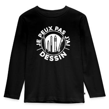 Zeichner Maler Künstler Ich Kann Nicht Ich Zeichne - Kinder Premium Bio Langarmshirt - Schwarz - Vorne - AI Model Kid Male (0cm)