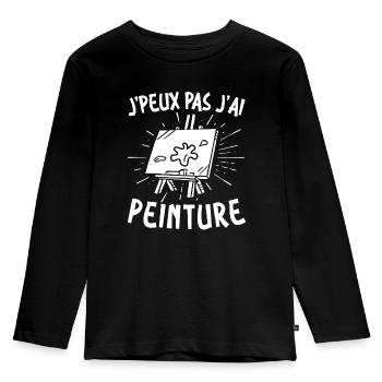 Maler Künstler Ich Kann Nicht Ich Male Ein Gemälde - Kinder Premium Bio Langarmshirt - Schwarz - Vorne - AI Model Kid Male (0cm)