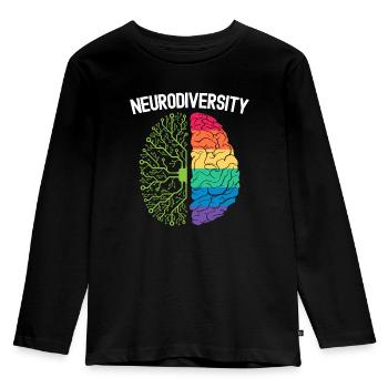 Neurodiversität Regenbogen Autismus Bewusstsein - Kinder Premium Bio Langarmshirt - Schwarz - Vorne - AI Model Kid Male (0cm)
