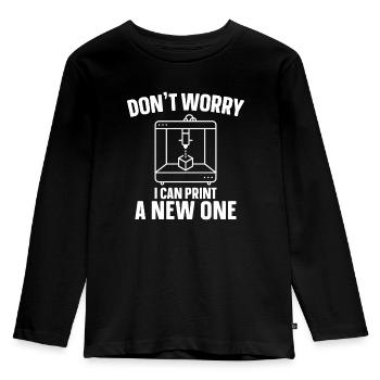 Keine Sorge, Ich Kann Einen Neuen Drucken 3D-Druck - Kinder Premium Bio Langarmshirt - Schwarz - Vorne - AI Model Kid Male (0cm)