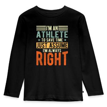 Athlète - T-shirt manches longues Premium Enfant - noir - Devant - AI Model Kid Male (0cm)