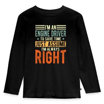 Ingénieur - T-shirt manches longues Premium Enfant - noir - Devant - AI Model Kid Male (0cm)