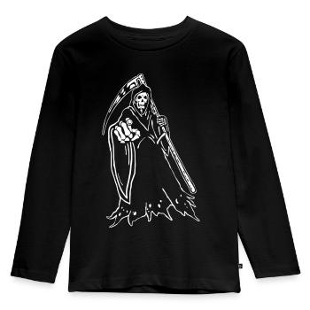 Jedermann - Kinder Premium Bio Langarmshirt - Schwarz - Vorne - AI Model Kid Male (0cm)